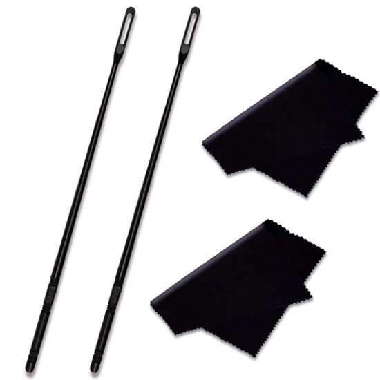 Picture of 2 Pcs Flute Cleaning Kit Flute Cleaning Rod with 2pcs Flute Cleaning Cloth Flute Cleaning Swabs Flute Polishing Cloth Flute Stick Flute Cleaner Flute Cleaning Tools for Flute Maintenance Tools