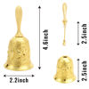 Picture of DomeStar Golden Hand Bell, Engraved Bell Call Bell Handheld Bell for Wedding, School, Christmas, Alarm and Bedridden