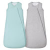 Picture of HAPIU Unisex Rayon Made from Bamboo Baby Sleep Sack TOG 1.0, 2-Way Zipper YKK, Wearable Blanket Toddler, 18-36 Months, 2 Pack Sage & Light Heather Grey