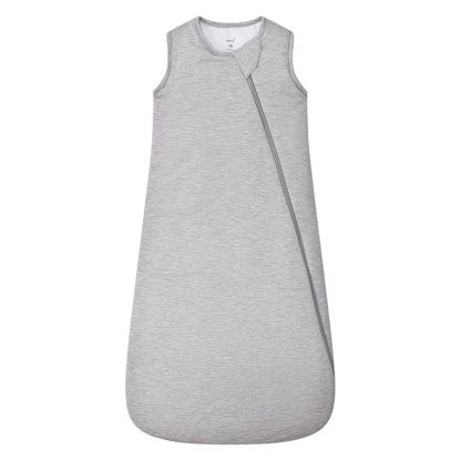 Picture of HAPIU Unisex Rayon Made from Bamboo Baby Sleep Sack TOG 1.0, 2-Way Zipper YKK, Wearable Blanket Baby, 6-18 Months, Light Heather Grey