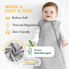 Picture of HAPIU Unisex Rayon Made from Bamboo Baby Sleep Sack TOG 1.0, 2-Way Zipper YKK, Wearable Blanket Baby, 6-18 Months, Light Heather Grey