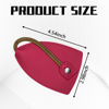 Picture of pvotawp 2PCS Creative Pull-Out Key Case Cover, Leather Large-Capacity Key Sleeve Keychain Bags, Cute Protector Car Key Fob with Holder Hook (Rose Red)