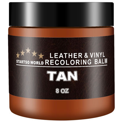 Picture of STARTSO WORLD Leather Recoloring Balm, Tan Leather Repair Kit for Furniture, Leather Dye, Leather Color Restorer for Couches, Leather Couch Paint | Repair, Restore Faded & Scratched Leather