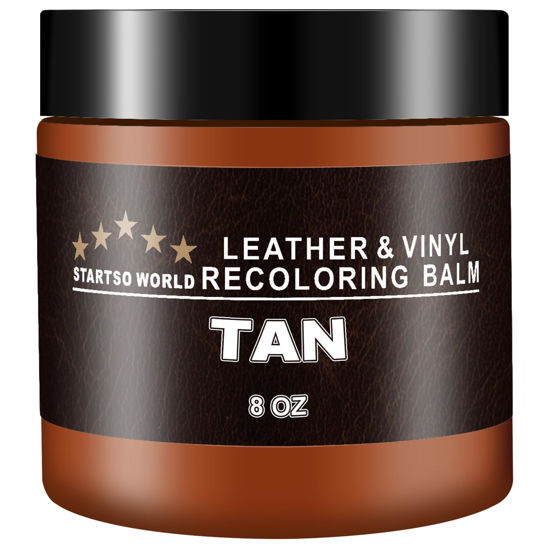 Picture of STARTSO WORLD Leather Recoloring Balm, Tan Leather Repair Kit for Furniture, Leather Dye, Leather Color Restorer for Couches, Leather Couch Paint | Repair, Restore Faded & Scratched Leather