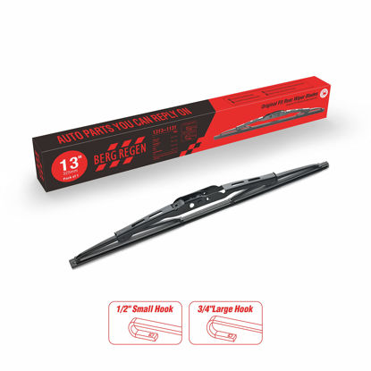 Picture of BERG REGEN Rear Wiper Blades 13 inch(13-1), Replacement For Honda CR-V 16-12, GMC Yukon Cadillac Escalade 20-15, Jeep Wrangler 06-97, Ford Freestyle 07-05, Back Windshield Wiper Blades +More Cars