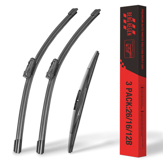 Picture of BERG REGEN® 3 Silicone Wiper Blades Replacement For Subaru Crosstrek lmpreza 2023 2022 2021 2020 2019 2018 (Top Lock) 26"+16"+12" All-Season OEM Quality Windshield Wiper Blades for my car