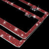 Picture of Newzon Red Bling License Plate Frames 2 Pack, Red Rhinestone License Plate Frames for Women, Bedazzled License Plate Holder, Luxury Handmade Glitter License Plate Frame With Sparkly Diamond Screw Caps