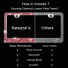 Picture of Newzon Red Bling License Plate Frames 2 Pack, Red Rhinestone License Plate Frames for Women, Bedazzled License Plate Holder, Luxury Handmade Glitter License Plate Frame With Sparkly Diamond Screw Caps