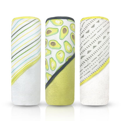Picture of MODERN BABY 3 Pack Hooded Baby Bath Towel Set for Newborns Infants & Toddlers, Boys & Girls Baby Hooded Towels