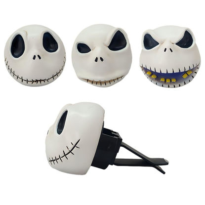 Picture of GENANY 3D 4pcs Resin Skellington Nightmare Car Air Freshener Vent Clip, Spooky Car Freshener,Gothic Air Freshener Car, Christmas Horror Gifts for Women and Men, Scary Car Decorations
