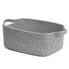 Picture of CHICVITA Storage Basket for Gifting, Small Woven Basket for Towels, Cute Basket for Baby, Nursery, Dog Basket, Decorative Rope Basket for Living Room, Grey, 13 x 9.8 x 5 inches