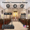 Picture of TONOR Wireless Microphones System with 4x10 Channels Cordless Handheld Microfono Inalambrico, 200FT UHF Range, Mics with Stable Signal Transmission for Karaoke Singing Party Church Wedding PA Speaker