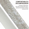 Picture of Nefelibata Guitar Strap with Pick Pocket,2.3 inch Porter Style Leather Carving Guitar Straps,60s Vintage Style (White)