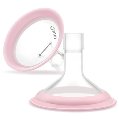 Picture of 17mm Maymom MyFit Shields, Pano Series; Compatible with Medela Breast Pump- PersonalFit, Freestyle, Harmony, Maxi, Freestyle Flex Connector; Connect to Maymom Widemouth/Narrow Connector, 2pcs