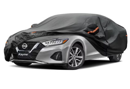 Picture of Kayme 7 Layers Car Cover Custom Fit for Nissan Maxima (1988-2024) Waterproof All Weather for Automobiles, Outdoor Full Cover Rain Sun UV Protection.Black