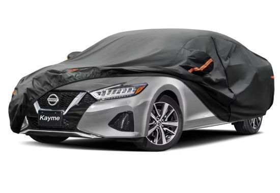 Picture of Kayme 7 Layers Car Cover Custom Fit for Nissan Maxima (1988-2024) Waterproof All Weather for Automobiles, Outdoor Full Cover Rain Sun UV Protection.Black