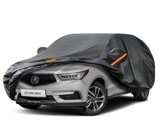 Picture of Kayme 7 Layers SUV Car Cover Custom Fit for Acura MDX (2001-2024) Waterproof All Weather for Automobiles, Outdoor Full Cover Rain Sun UV Protection.Black