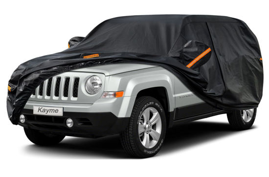 Picture of Kayme 7 Layers SUV Car Cover Custom Fit for Jeep Patriot (2007-2017) Waterproof All Weather for Automobiles, Outdoor Full Cover Rain Sun UV Protection.