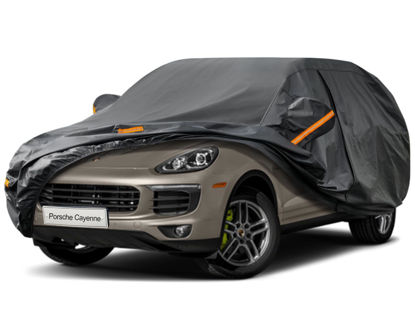 Picture of Kayme 7 Layers SUV Car Cover Custom Fit for Porsche Cayenne (2002-2024) Waterproof All Weather for Automobiles, Outdoor Full Cover Rain Sun UV Protection.Black