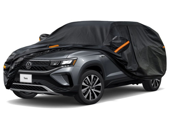 Picture of Kayme 7 Layers SUV Car Cover Custom Fit for VW Taos(2021-2024) Waterproof All Weather for Automobiles, Outdoor Full Cover Rain Sun UV Protection.Black