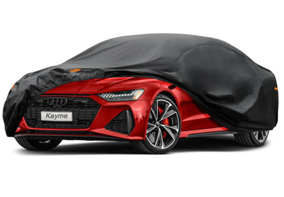 Picture of Kayme 7 Layers Car Cover Custom Fit for Audi A7 S7 RS7 (2010-2024) Waterproof All Weather for Automobiles, Outdoor Full Cover Rain Sun UV Protection.Black