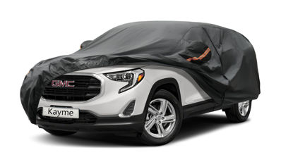 Picture of Kayme 7 Layers SUV Car Cover Custom Fit for GMC Terrain (2010-2024) Waterproof All Weather for Automobiles, Outdoor Full Cover Rain Sun UV Protection.Black