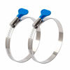 Picture of ISPINNER 2pcs 4 Inch Key-Type 304 Stainless Steel Worm Gear Hose Clamps, Adjustable Size Range 91-114mm Clamps for Dryer Vent, Dust Collector and Automotive