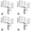 Picture of BILIONE 4 Pcs Versatile Mic Clip, Adjustable Microphone Holder Clip for Microphones with Outer Diameter Between 32mm and 60mm, with 5/8" to 3/8" Screw Adapter (White)