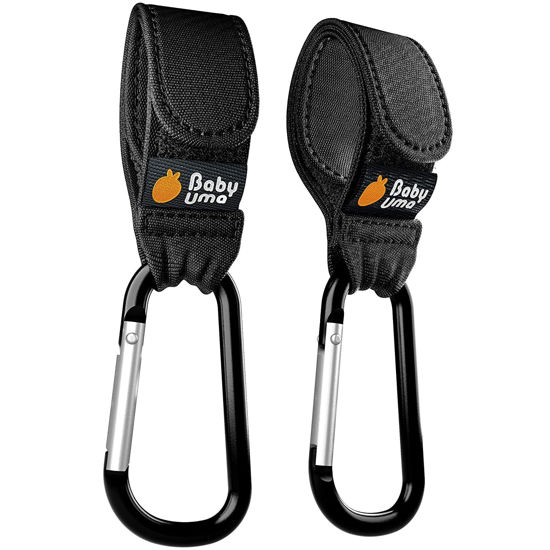 Picture of Baby Uma Stroller Hooks for Bags (2 Pack) - Universal Stroller Clips and Hooks, Non-Slip with One-Hand Opening, 11 lb Weight Capacity, Baby Travel Essential