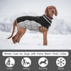 Picture of FUAMEY Dog Coat,Warm Dog Jacket Winter Coat Paded Dog Fleece Vest Reflective Dog Cold Weather Coats with Built in Harness Waterproof Windproof Dog Snow Jacket Clothes with Zipper Black X-Large