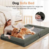 Picture of Large Dog Bed Orthopedic Washable: Beds Bolster XL Bed Big XLarge Dogs Memory Foam Sofa Couch Waterproof Removable Cover - Dark Green