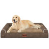 Picture of Large Dog Bed Orthopedic Washable: Beds Bolster XL Bed Big XLarge Dogs Memory Foam Sofa Couch Waterproof Removable Cover - Brown