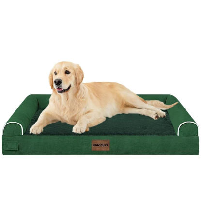 Picture of Large Dog Bed Orthopedic Washable: Beds Bolster XL Bed Medium Large Dogs Egg Crate Foam Couch Sofa Waterproof with Removable Cover - Emerald