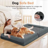 Picture of Large Dog Bed Orthopedic Washable: Beds Bolster XL Bed Big XLarge Dogs Memory Foam Sofa Couch Waterproof Removable Cover - Dark Grey