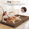 Picture of Large Dog Bed Orthopedic Washable: Beds Bolster XL Bed Big XLarge Dogs Egg Crate Foam Couch Sofa Waterproof with Removable Cover - Dark Coffee