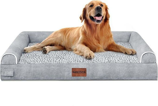 Picture of Large Dog Bed Orthopedic Washable: Beds Bolster XL Bed Big XLarge Dogs Memory Foam Couch Sofa Waterproof with Removable Cover