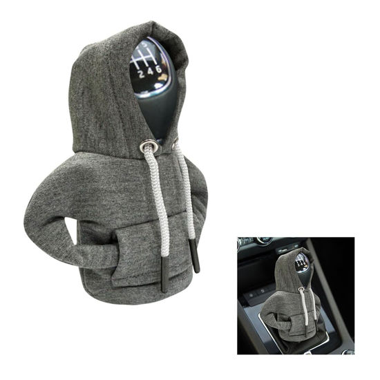 Picture of JOYCOURT Car Gear Shift Hoodie, Fashionable Gear Shift Knob Cover, Mini Hoodie for Auto Shifter, Auto Interior Cute Gadgets, Universal Car Decoration Accessories