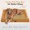 Picture of Large Dog Bed Orthopedic Washable: Beds Bolster XXL Bed Big XLarge Dogs Egg Crate Foam Sofa Couch Waterproof Removable Cover - Orange