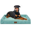Picture of Large Dog Bed Orthopedic Washable: Beds Bolster XXL Bed Big XLarge Dogs Egg Crate Foam Sofa Couch Waterproof Removable Cover - Aqua Blue