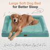 Picture of Large Dog Bed Orthopedic Washable: Beds Bolster XXL Bed Big XLarge Dogs Egg Crate Foam Sofa Couch Waterproof Removable Cover - Aqua Blue