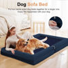 Picture of Large Dog Bed Orthopedic Washable: Beds Bolster XL Bed Large Big Dogs Memory Foam Couch Sofa Waterproof with Removable Cover - Navy Blue