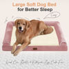 Picture of Large Dog Bed Orthopedic Washable: Beds Bolster XL Bed Large Big Dogs Memory Foam Couch Sofa Waterproof with Removable Cover - Pink