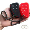 Picture of TANDRIVE Key Fob Cover for 2022 2023 2024 2025 Chevy Silverado 1500 GMC Sierra 1500, 2024 2025 Silverado Sierra 2500HD 3500HD, Silicone, 2-Pack, Black Red