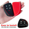Picture of TANDRIVE Key Fob Cover for 2022 2023 2024 2025 Chevy Silverado 1500 GMC Sierra 1500, 2024 2025 Silverado Sierra 2500HD 3500HD, Silicone, 2-Pack, Black Red