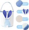 Picture of FlameFlash Easter Bunny Baskets Empty with Lights, Large Easter Egg Hunt Baskets for Kids, Canvas Easter Basket Candy Tote Bags with Handles, Easter Decorations Party Supplies (Blue+Pink+Purple)