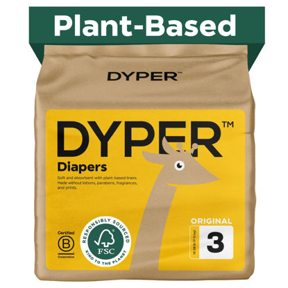 Picture of DYPER Baby Diapers Size 3 | Honest Ingredients | Cloth Alternative | Day & Overnight | Made with Plant-Based* Materials | Hypoallergenic