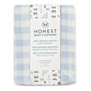 Picture of HonestBaby Fitted Crib Sheets Fits Standard Mattress Bassinet, Mini Prints 100% Organic Cotton Baby Boys, Girls, Unisex, Blue Painted Buffalo Check, One Size