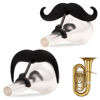 Picture of Brasstache 2.0 Combo Pack - [2-Pack] The Original Clip-on Mustache for Brass Instrument Mouthpieces, XL and Handlebar Combo Version (Tuba)