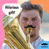 Picture of Brasstache 2.0 Combo Pack - [2-Pack] The Original Clip-on Mustache for Brass Instrument Mouthpieces, XL and Handlebar Combo Version (Tuba)