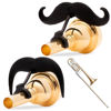 Picture of Brasstache 2.0 Combo Pack - [2-Pack] The Original Clip-on Mustache for Brass Instrument Mouthpieces, XL and Handlebar Combo Version (Trombone or Euphonium Large Shank)